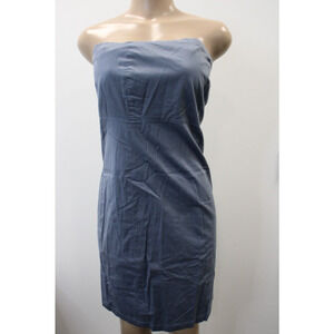 Gap Dress Womens Size 8 Blue A-Line Strapless Back Zip Closure Pleated